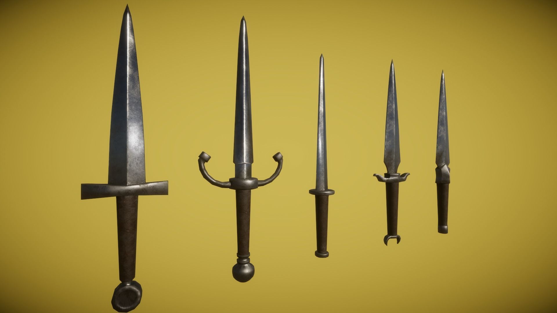 Real World - Medieval Daggers Low-poly 3D model_24