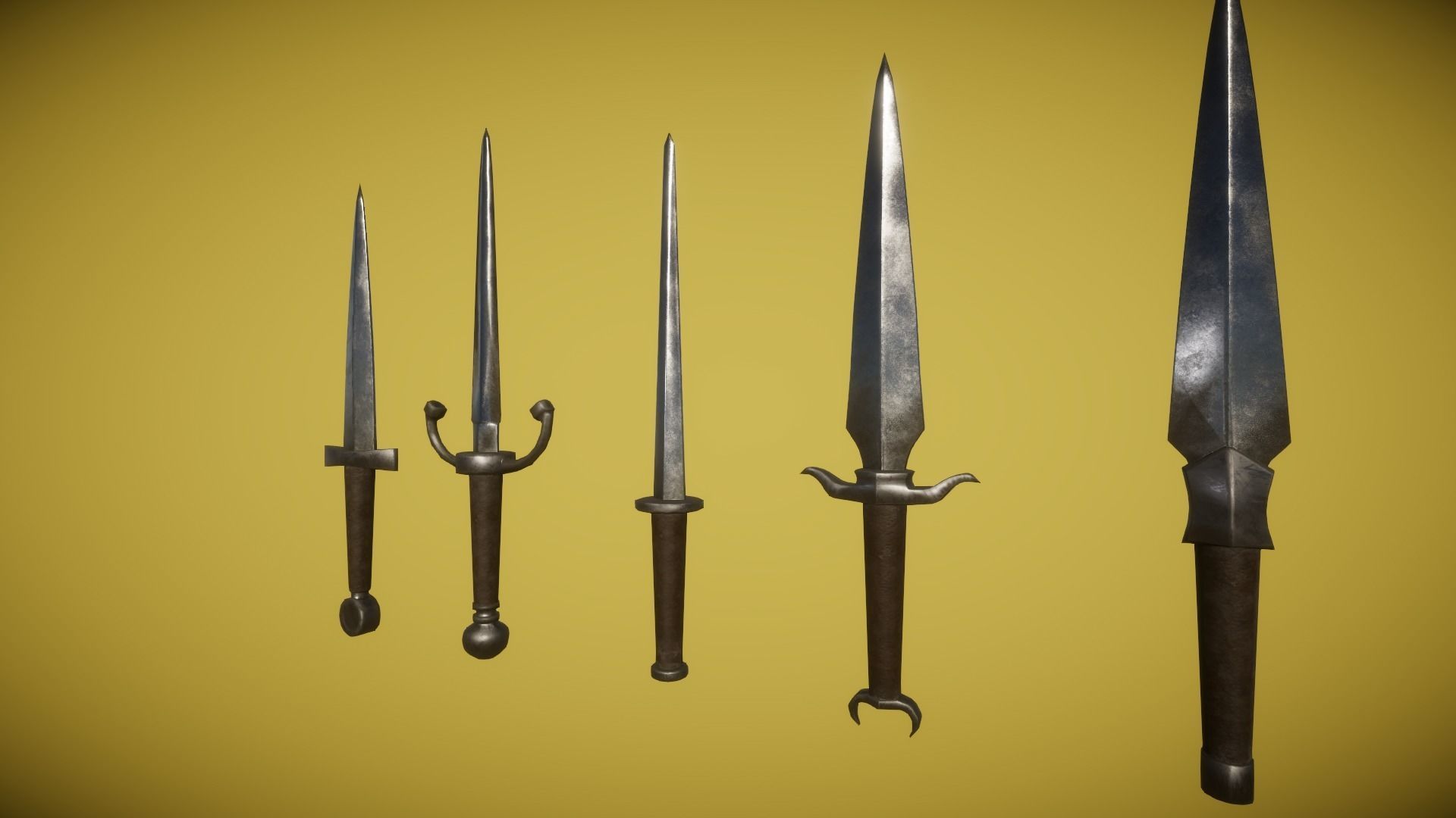 Real World - Medieval Daggers Low-poly 3D model_23