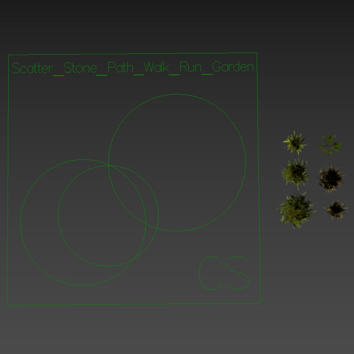 Grass Stone Path Walk Run Garden 3D model_5