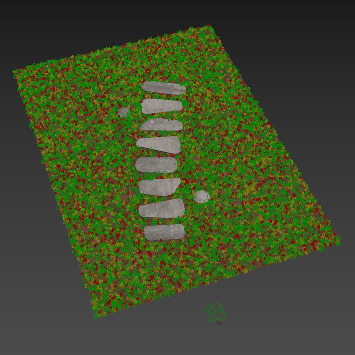 Grass Stone Path Walk Run Garden 3D model_4