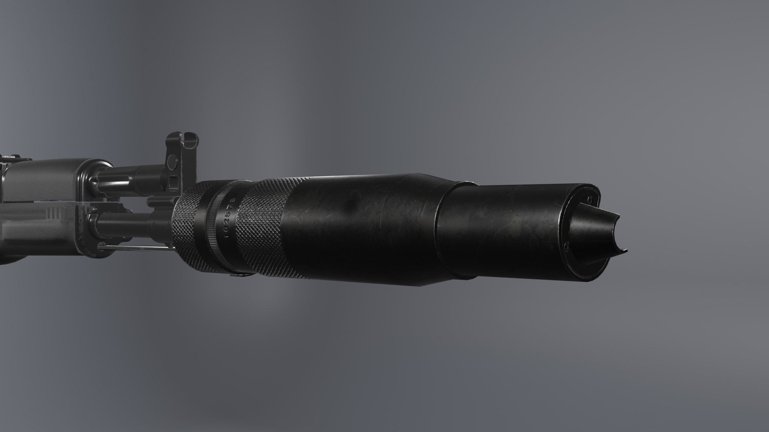 PBS-4 Russian Silencer Low-poly 3D model_7