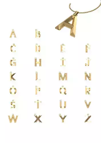 Pendant letters A-Z print model
