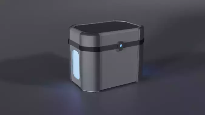 Futuristic Crate Low-poly 3D model