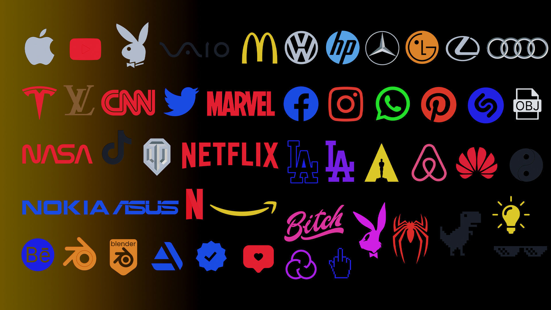 3D 50 LOGOS STL BLENDFILES 3D model_1