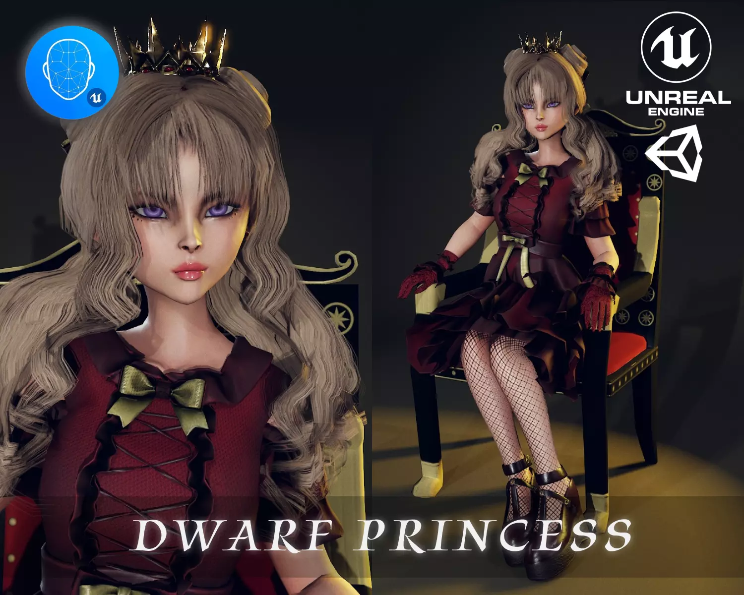 Dwarf Princess Low-poly 3D model