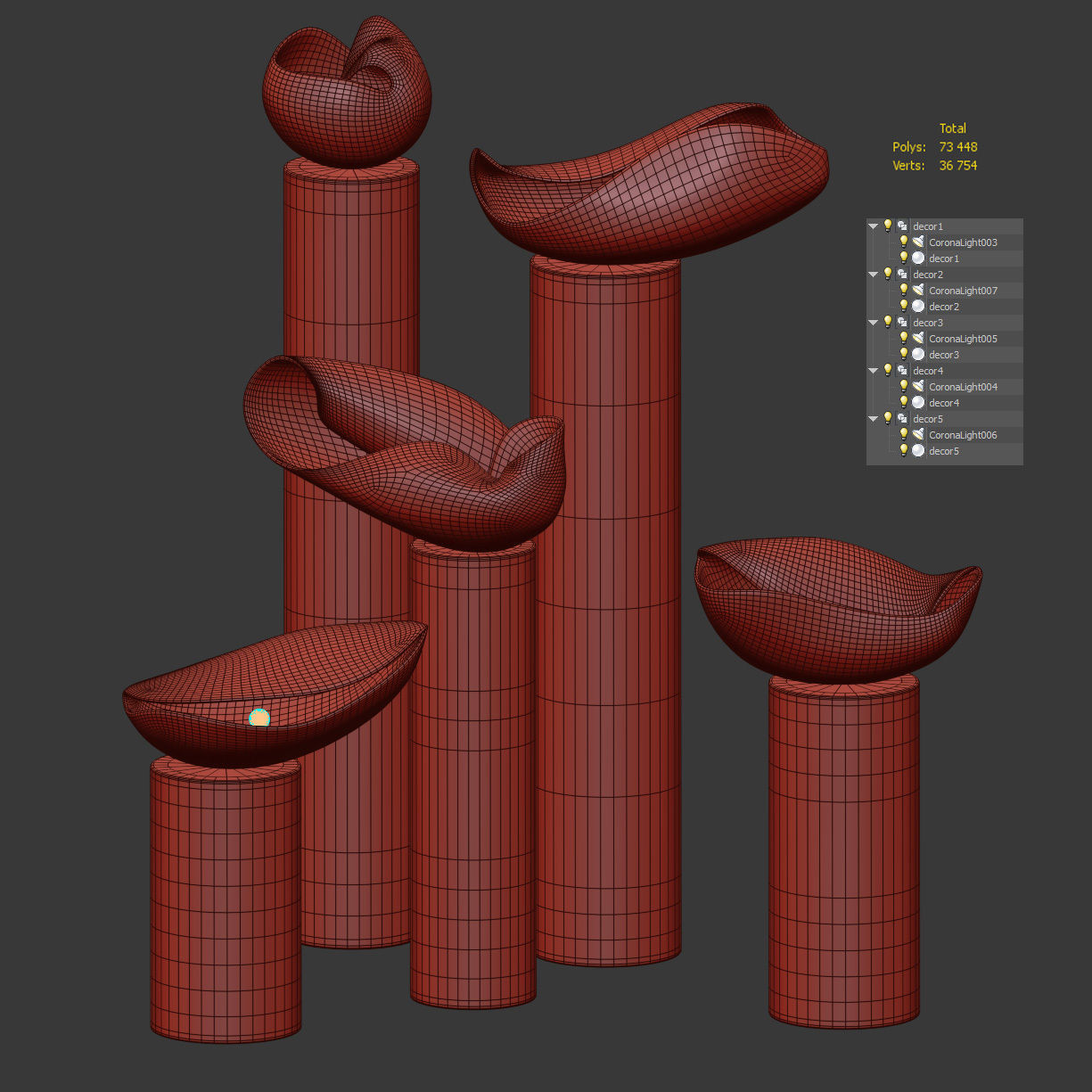 Decorative clay lamps Nautile ii Floor Lamp by Elsa Foulon 3D model_5