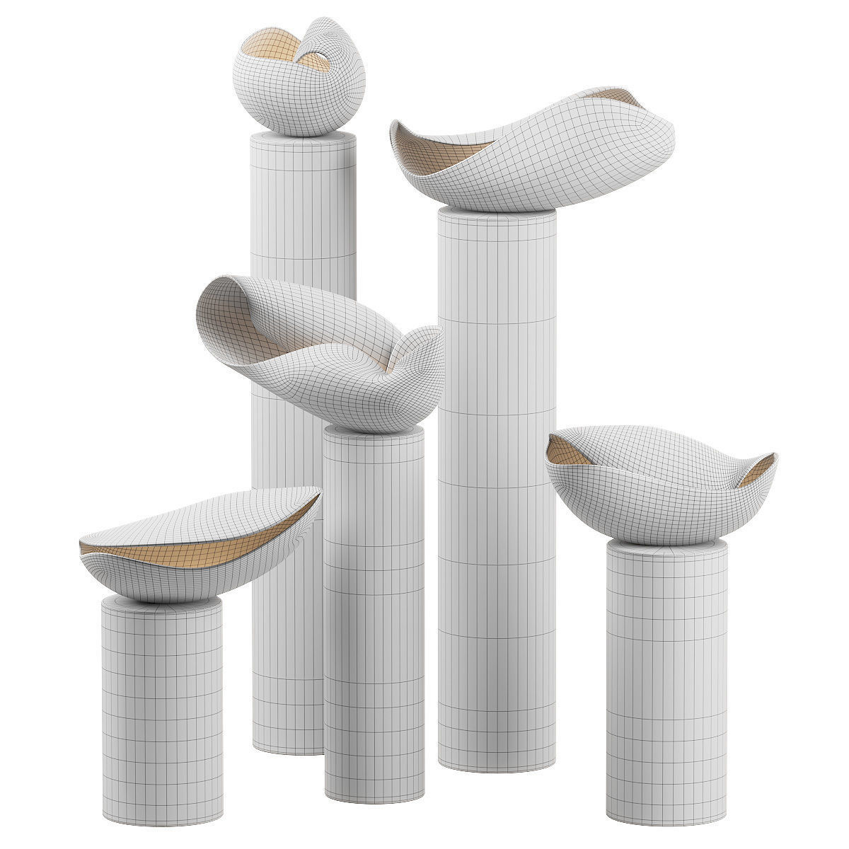 Decorative clay lamps Nautile ii Floor Lamp by Elsa Foulon 3D model_1