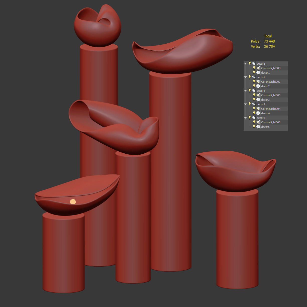 Decorative clay lamps Nautile ii Floor Lamp by Elsa Foulon 3D model_4