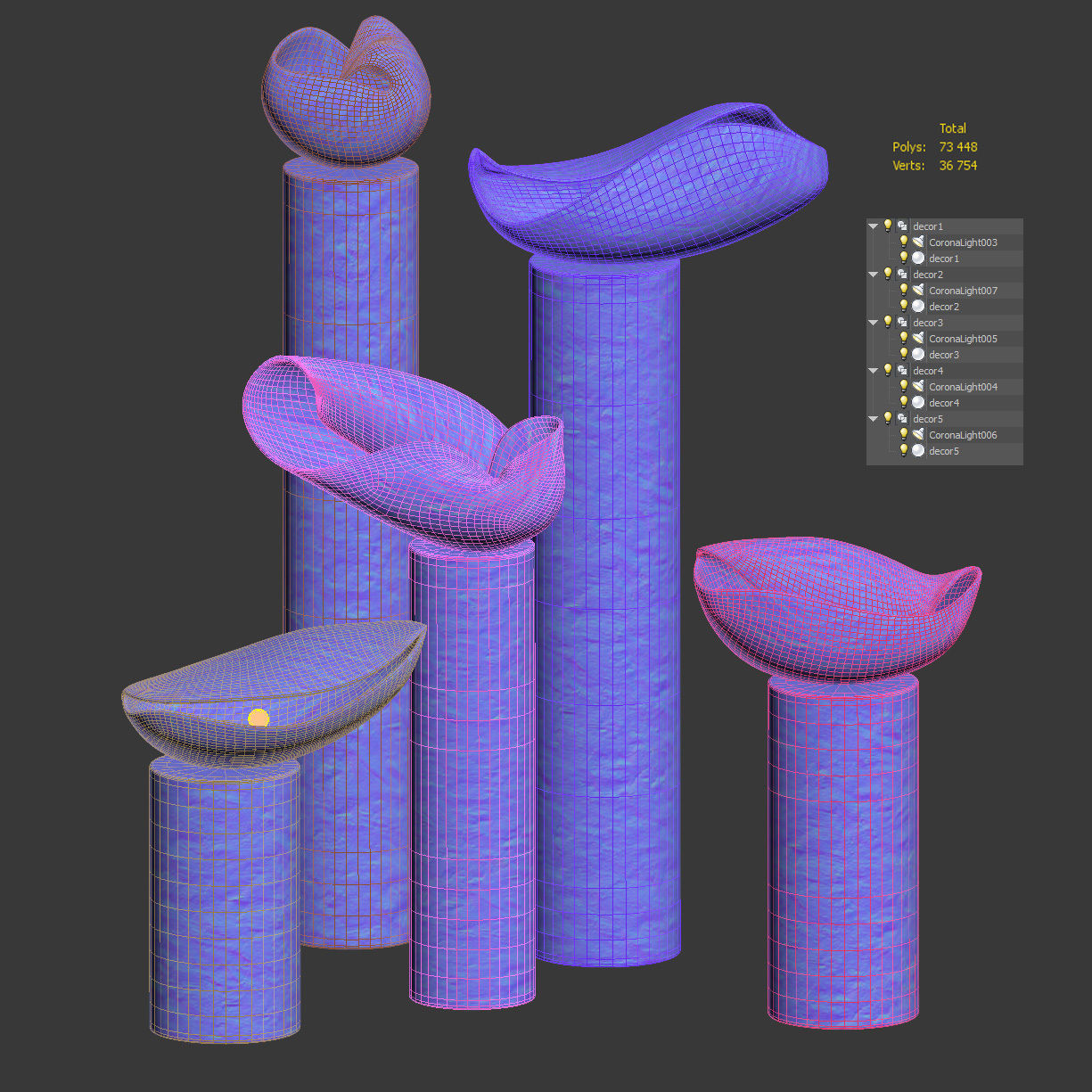 Decorative clay lamps Nautile ii Floor Lamp by Elsa Foulon 3D model_3