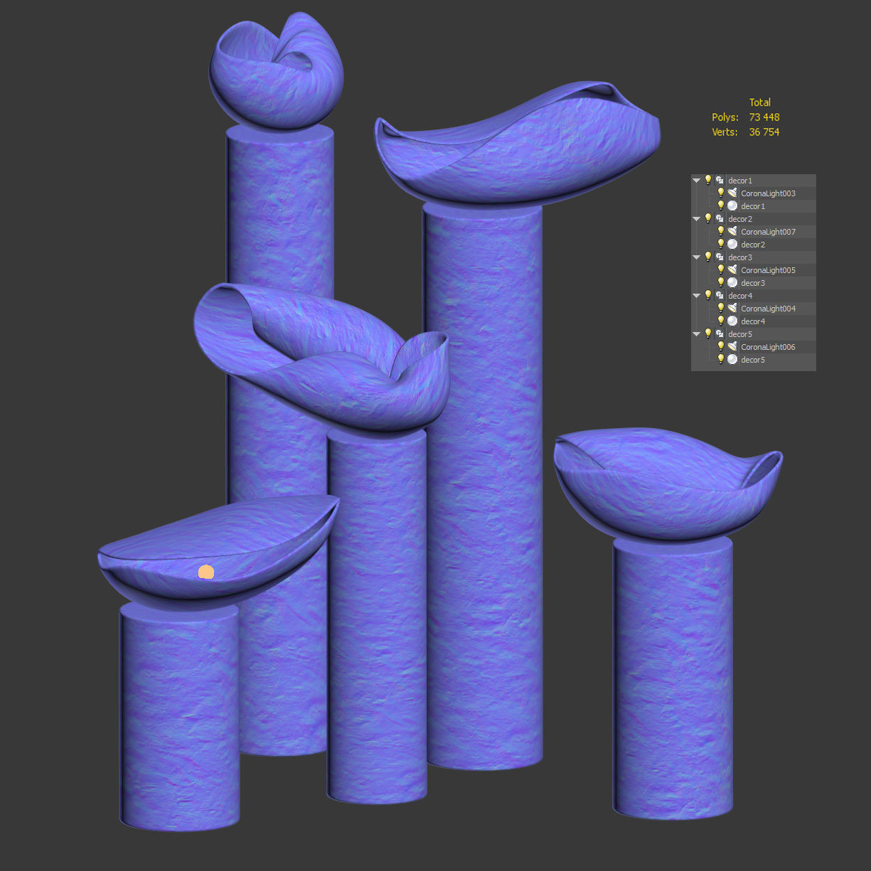 Decorative clay lamps Nautile ii Floor Lamp by Elsa Foulon 3D model_2