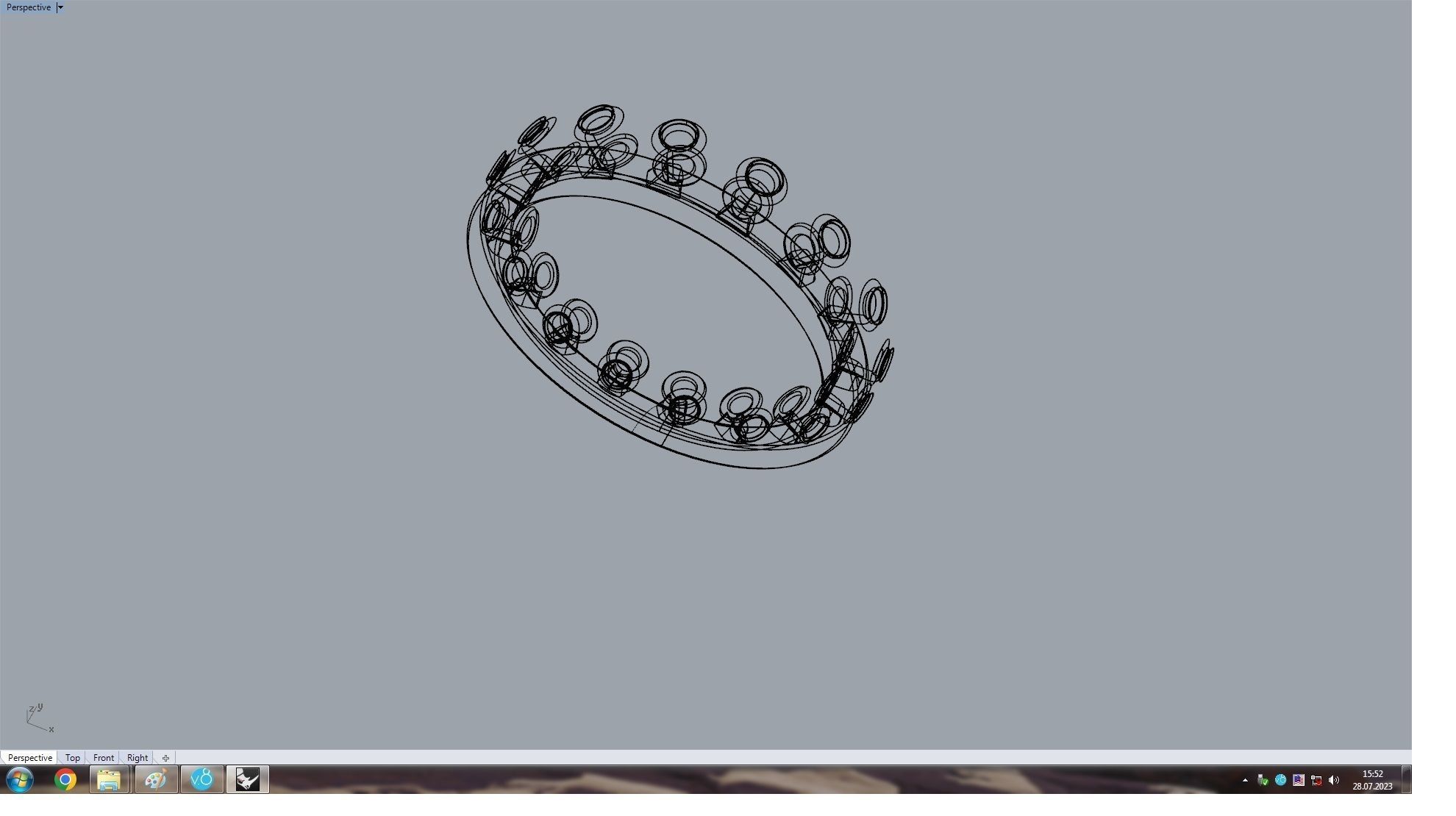 DE BEERS DEWDROP RING 16 5mm 3D print model_4