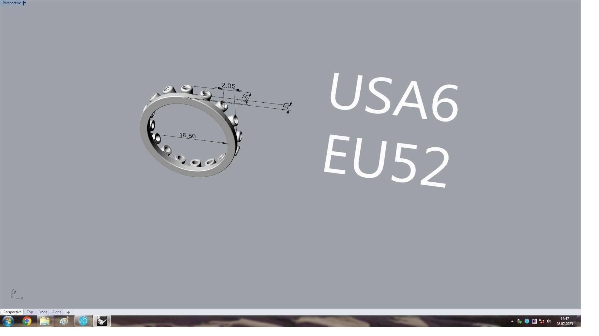 DE BEERS DEWDROP RING 16 5mm 3D print model_5