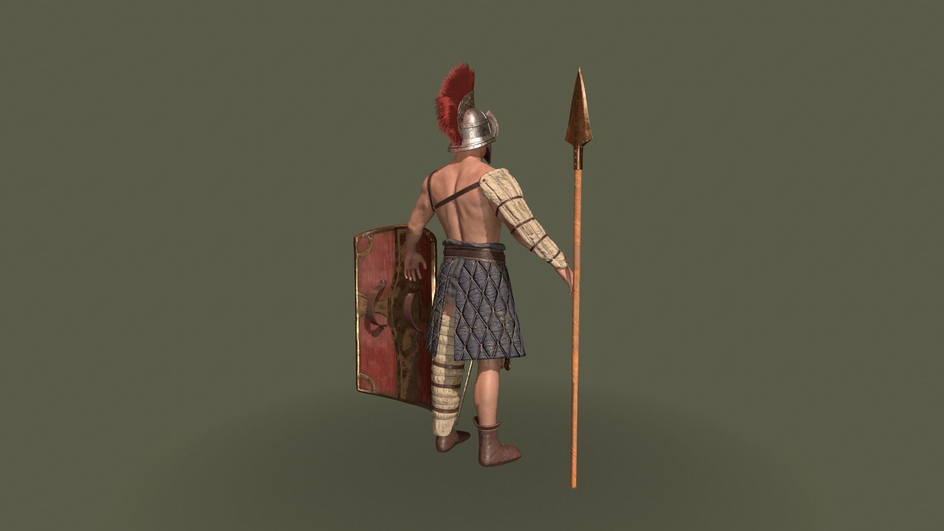Gladiator Low-poly 3D model_3