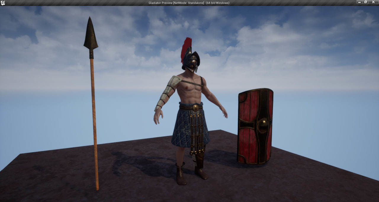 Gladiator Low-poly 3D model_15