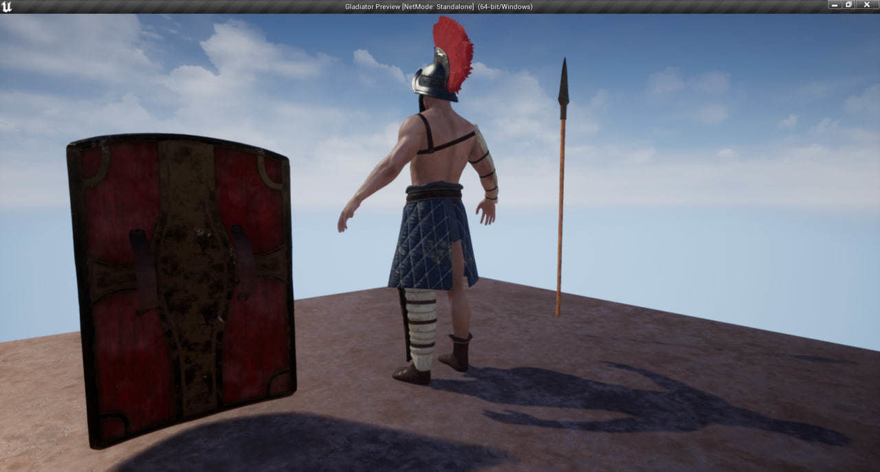 Gladiator Low-poly 3D model_16