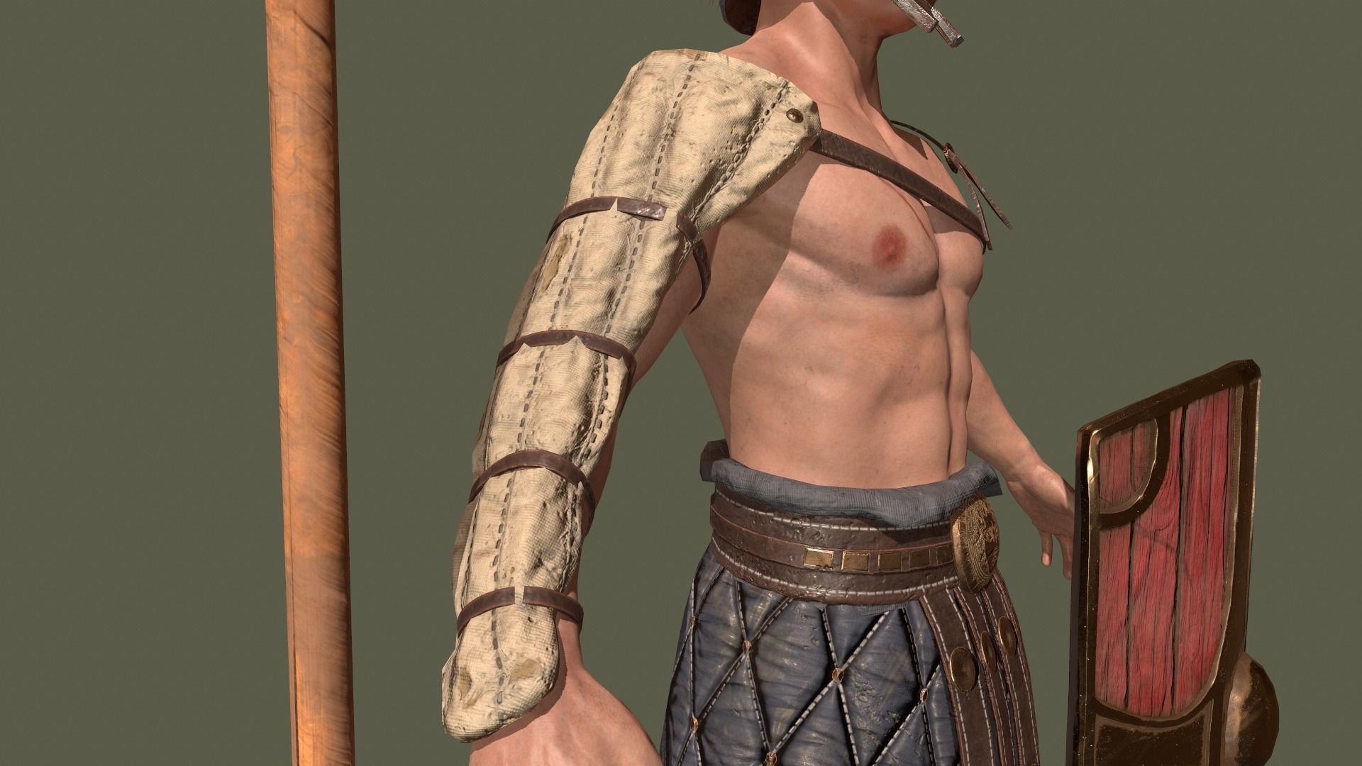 Gladiator Low-poly 3D model_6