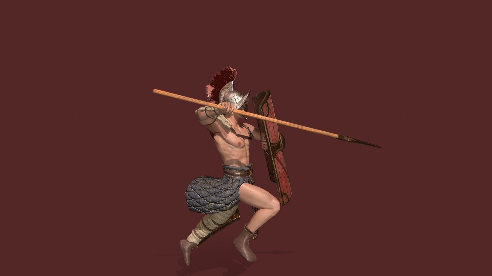 Gladiator Low-poly 3D model_13