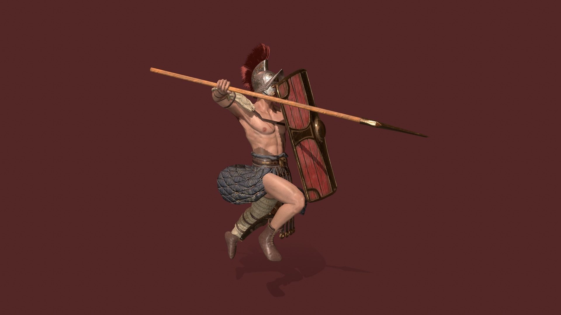 Gladiator Low-poly 3D model_10
