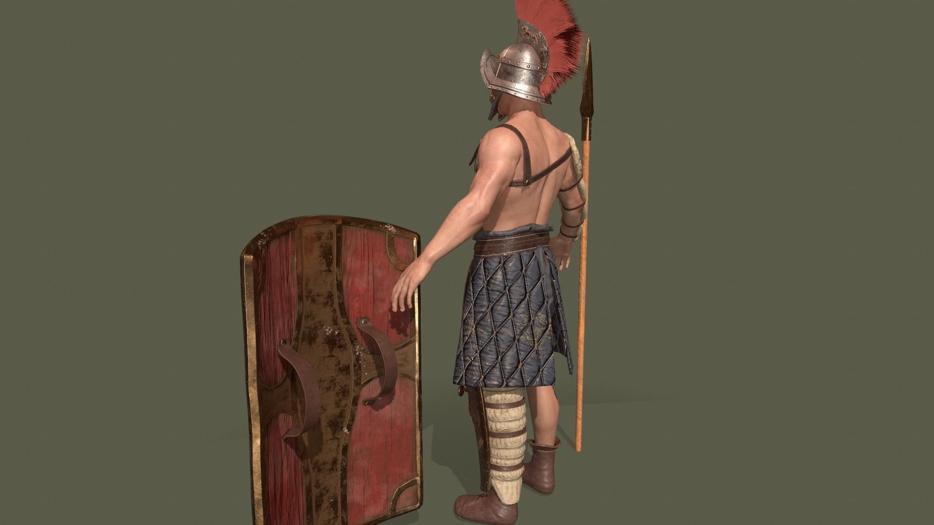 Gladiator Low-poly 3D model_4