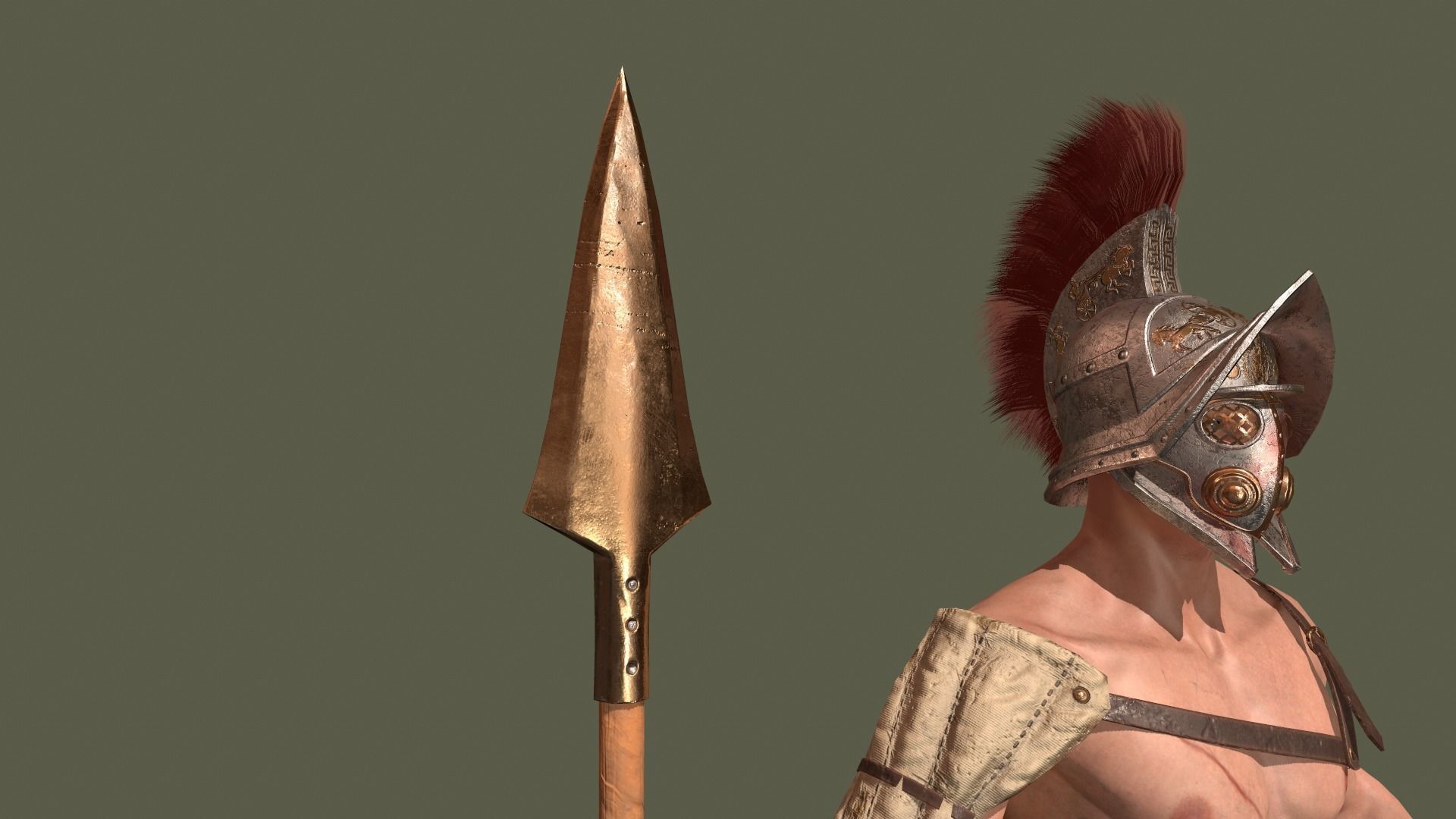 Gladiator Low-poly 3D model_9