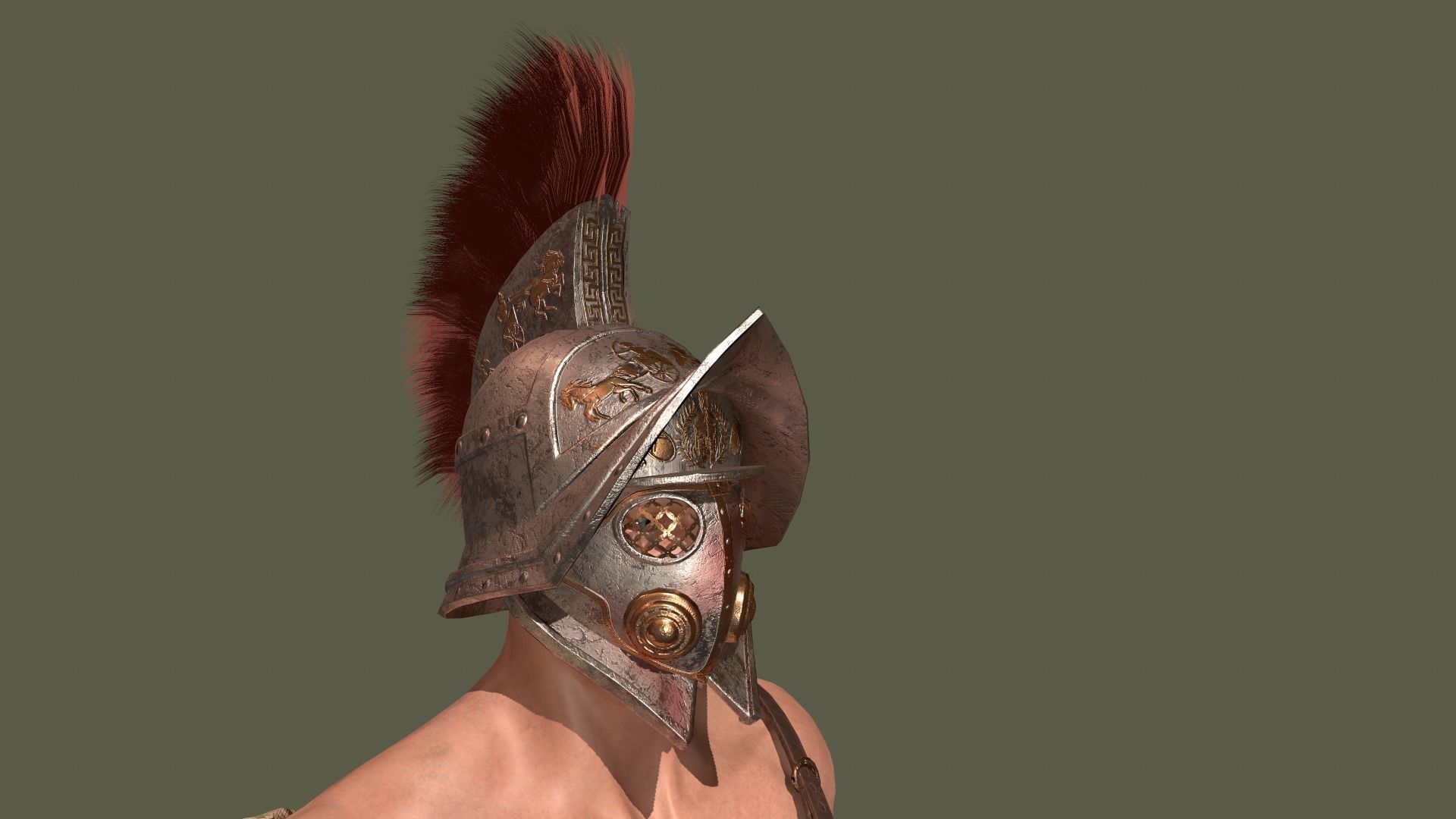 Gladiator Low-poly 3D model_5