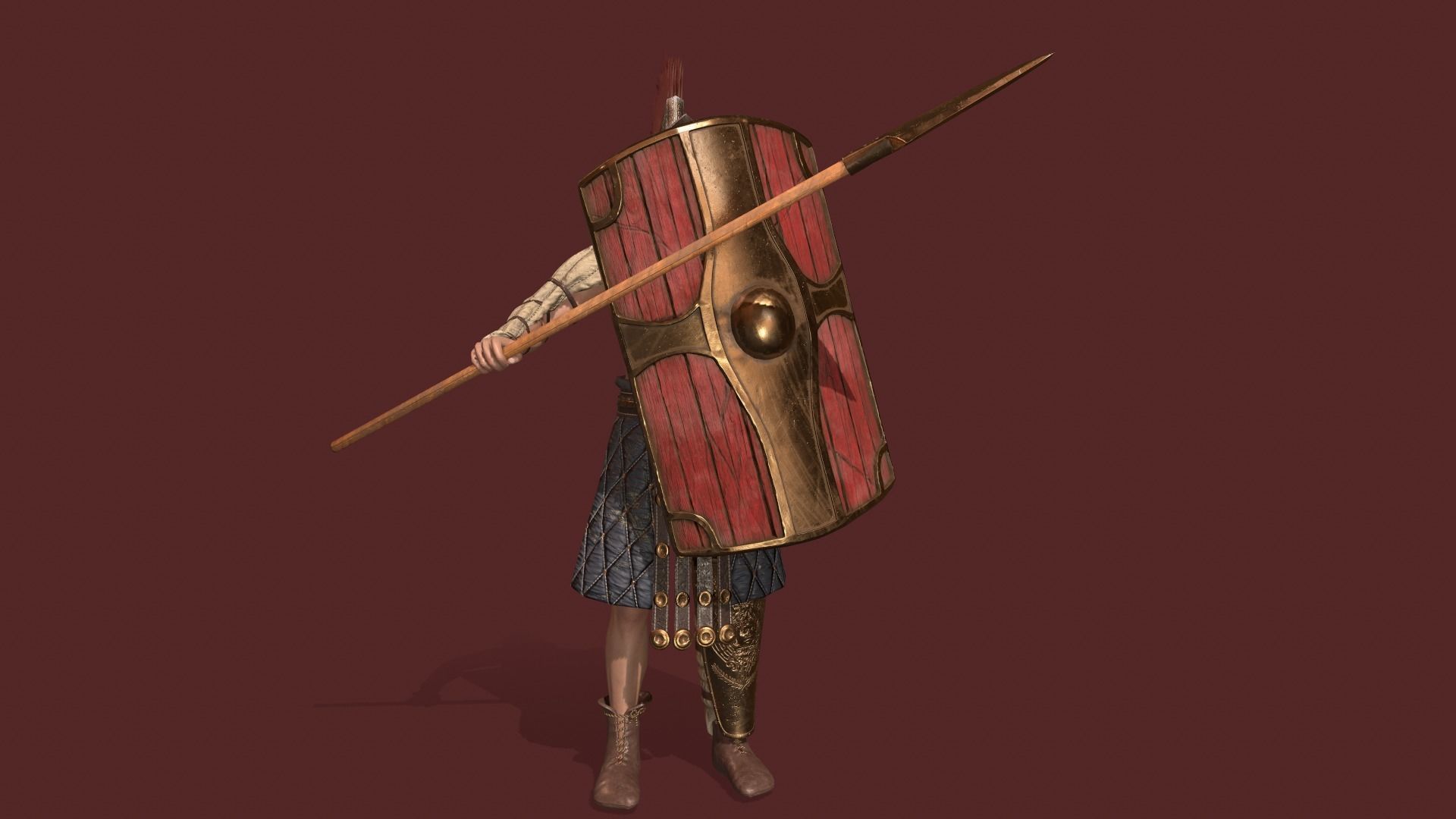 Gladiator Low-poly 3D model_11