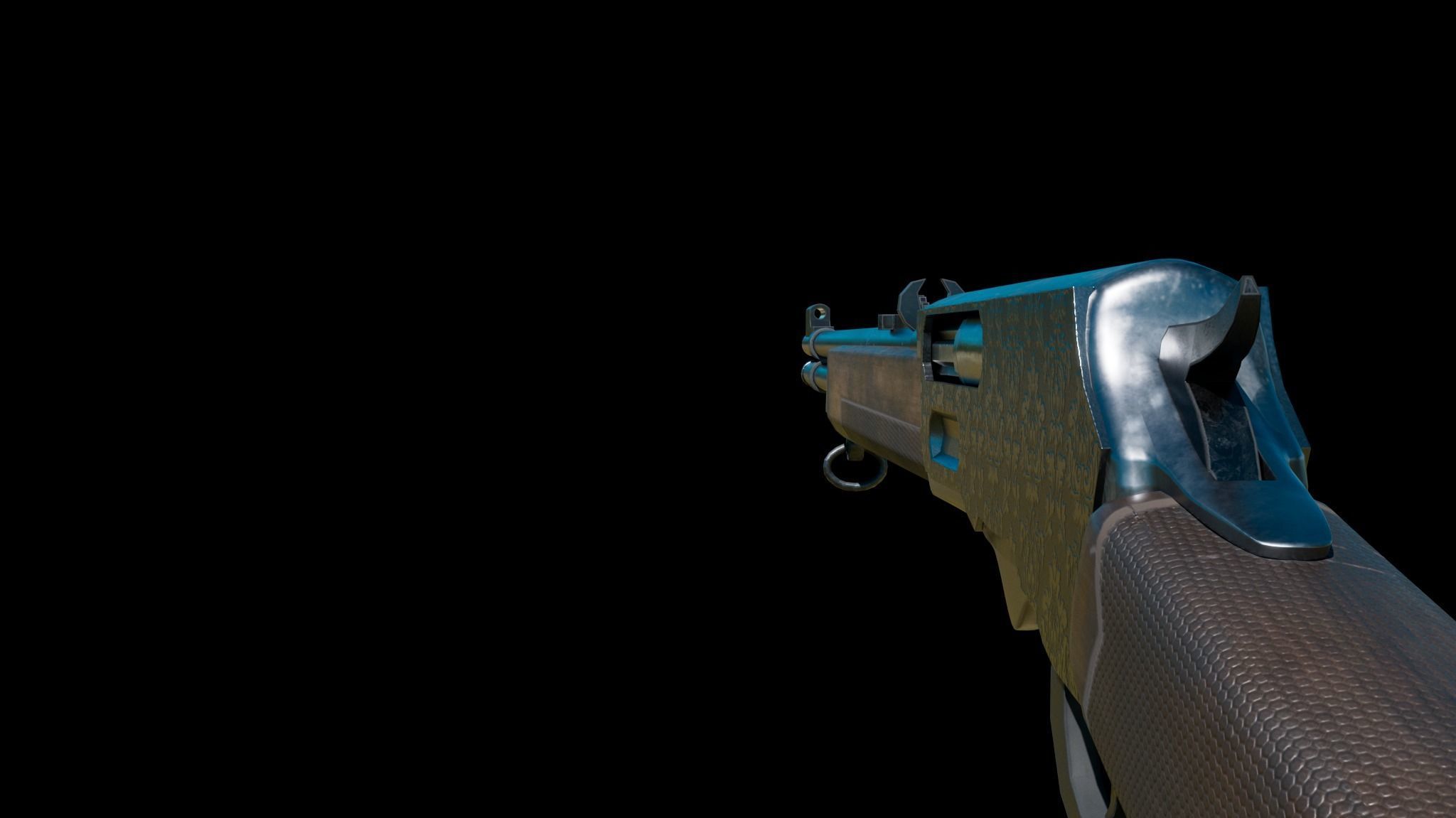 Lever Action Rifle Low-poly 3D model_5