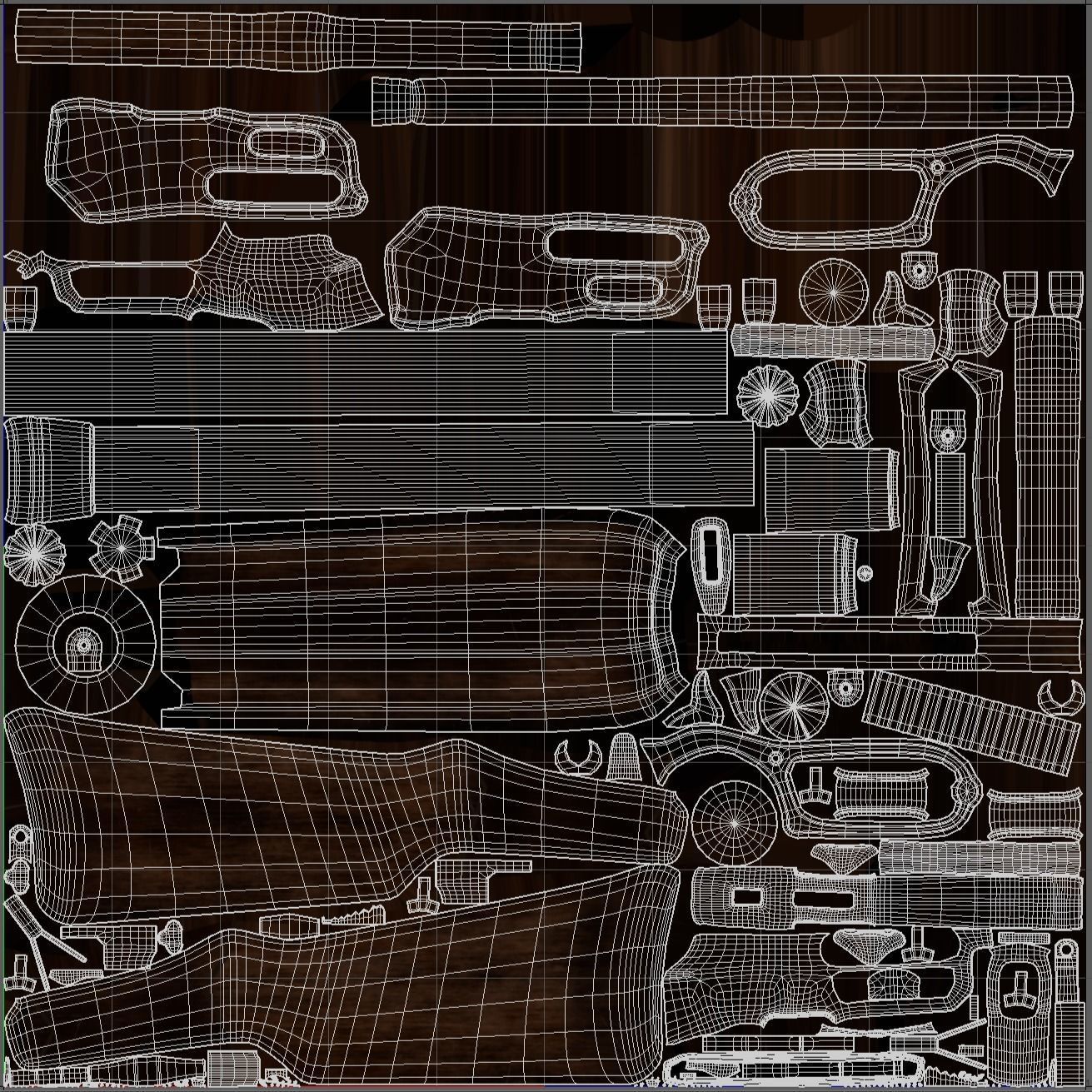 Lever Action Rifle Low-poly 3D model_17