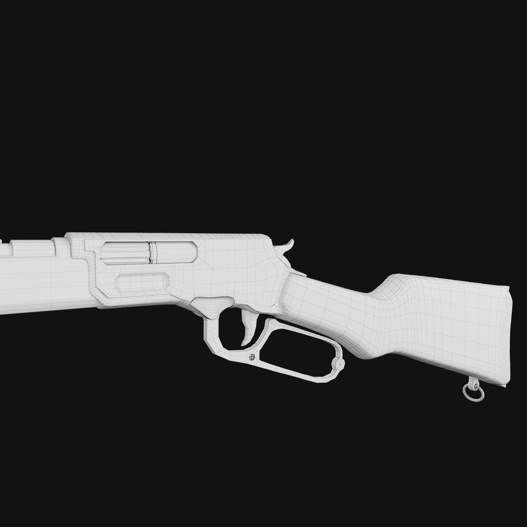 Lever Action Rifle Low-poly 3D model_14