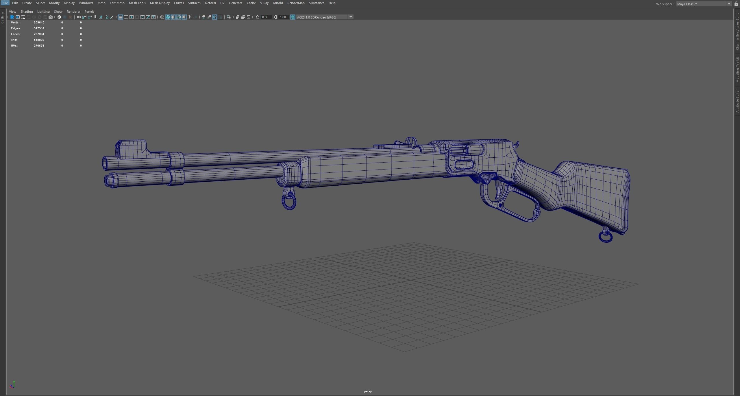 Lever Action Rifle Low-poly 3D model_16