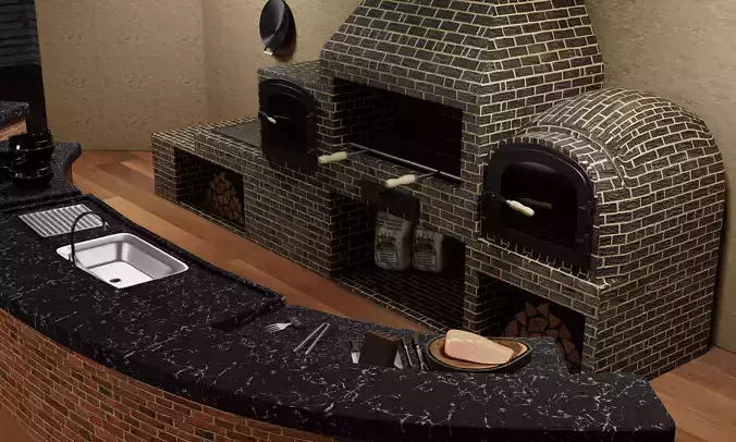 Grill Low-poly 3D model