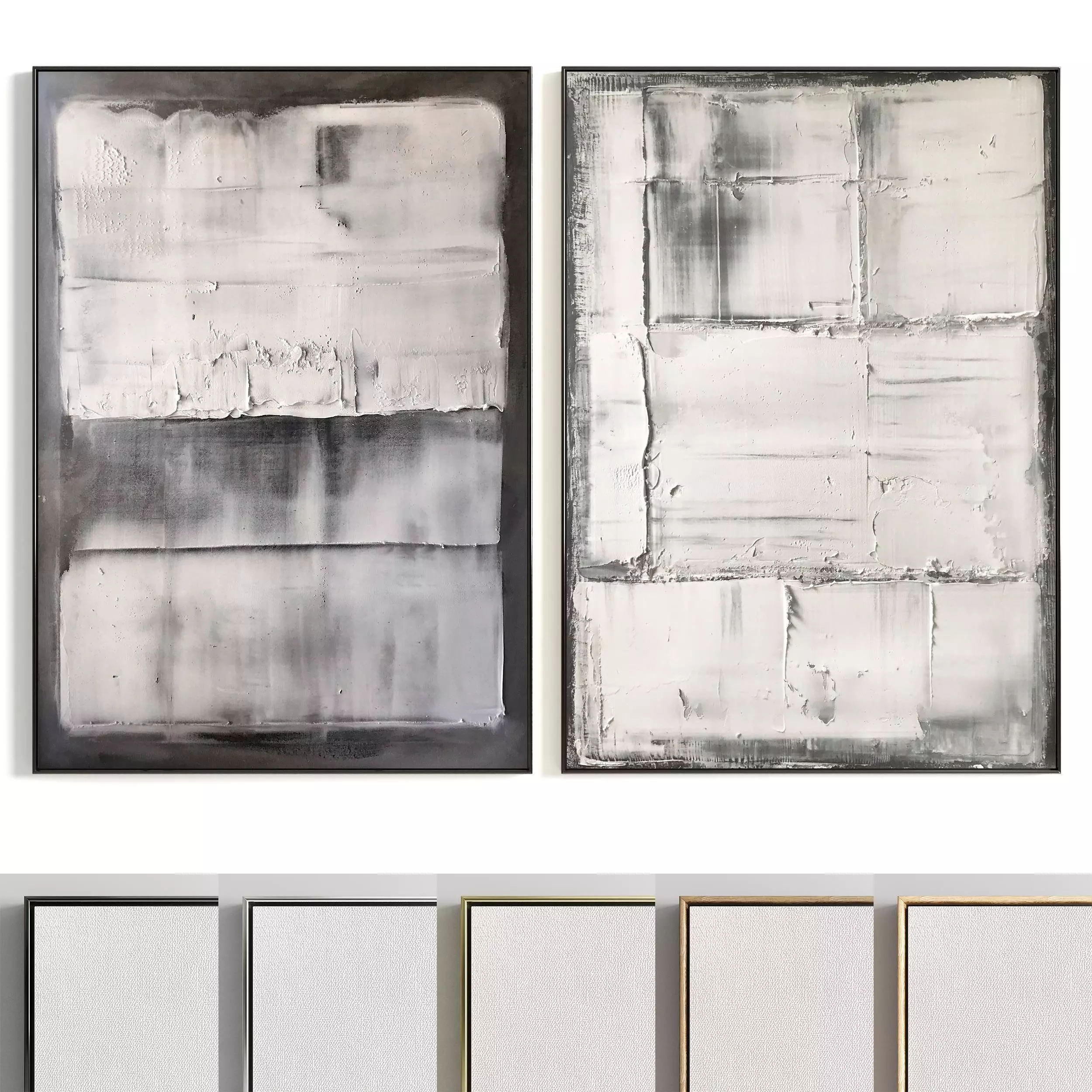 Plaster Two Photo Frame 318 Low-poly 3D model_0