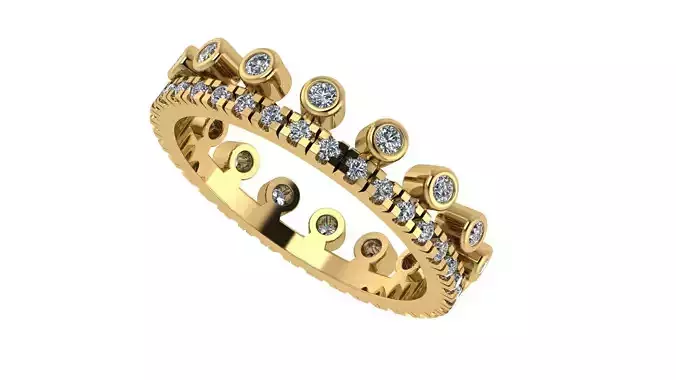 DE BEERS DEWDROP PAVE RING 16 5mm