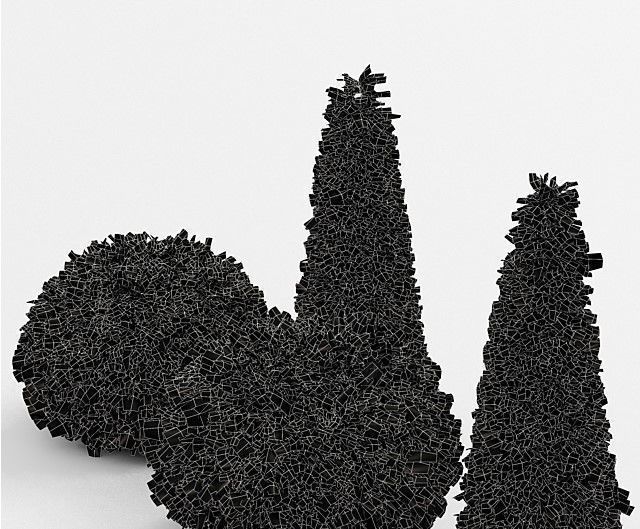 9 Different SETS of Bush Tree  SET VOL01 3D Model Collection_17