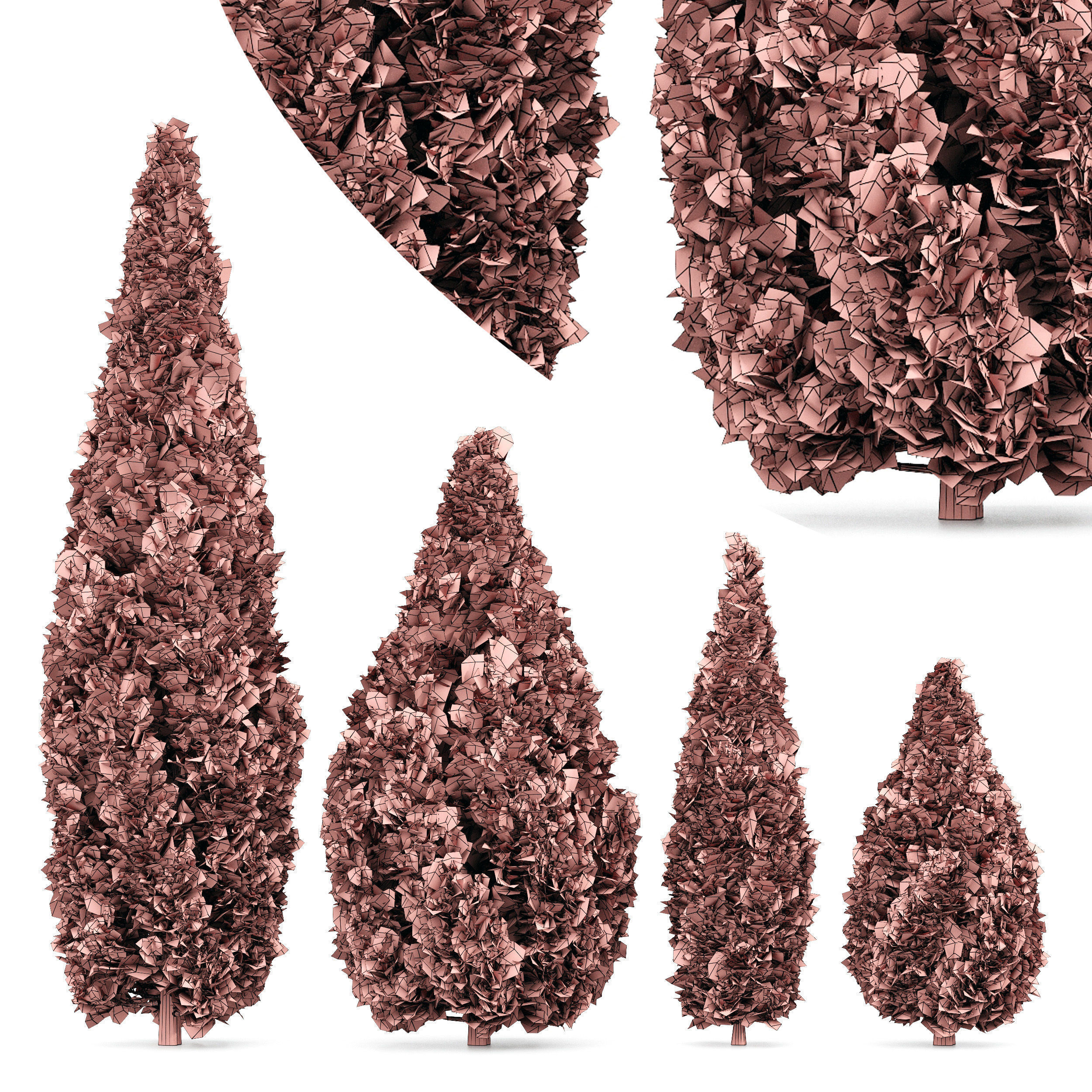 9 Different SETS of Bush Tree  SET VOL01 3D Model Collection_19