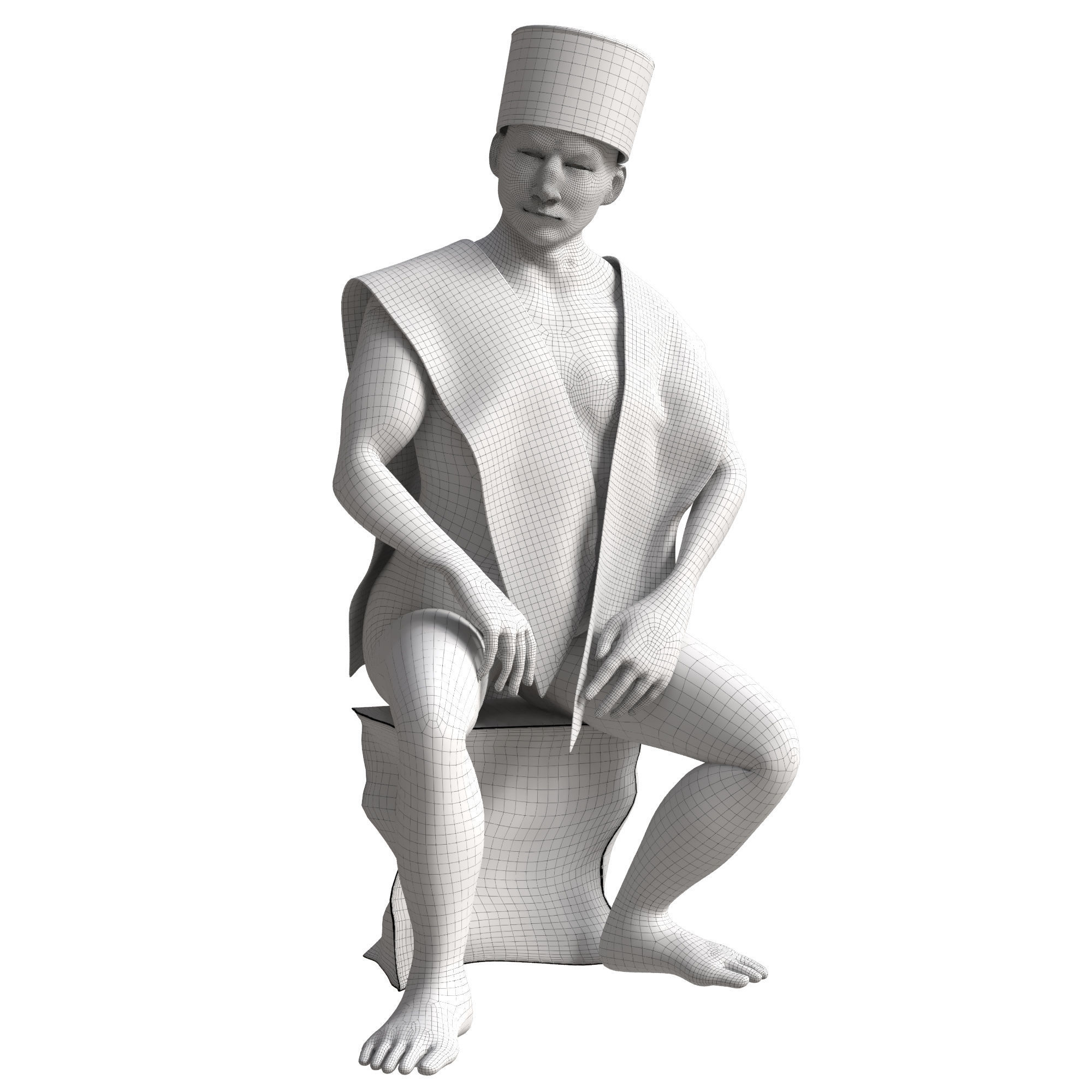 sculpt seat man  3D model_4