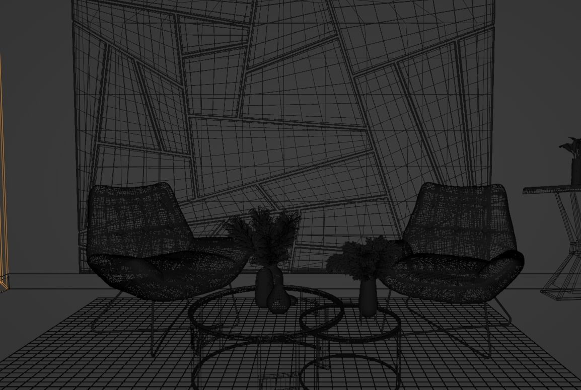 Livingroom and  interior scene 3D model 3D model_8