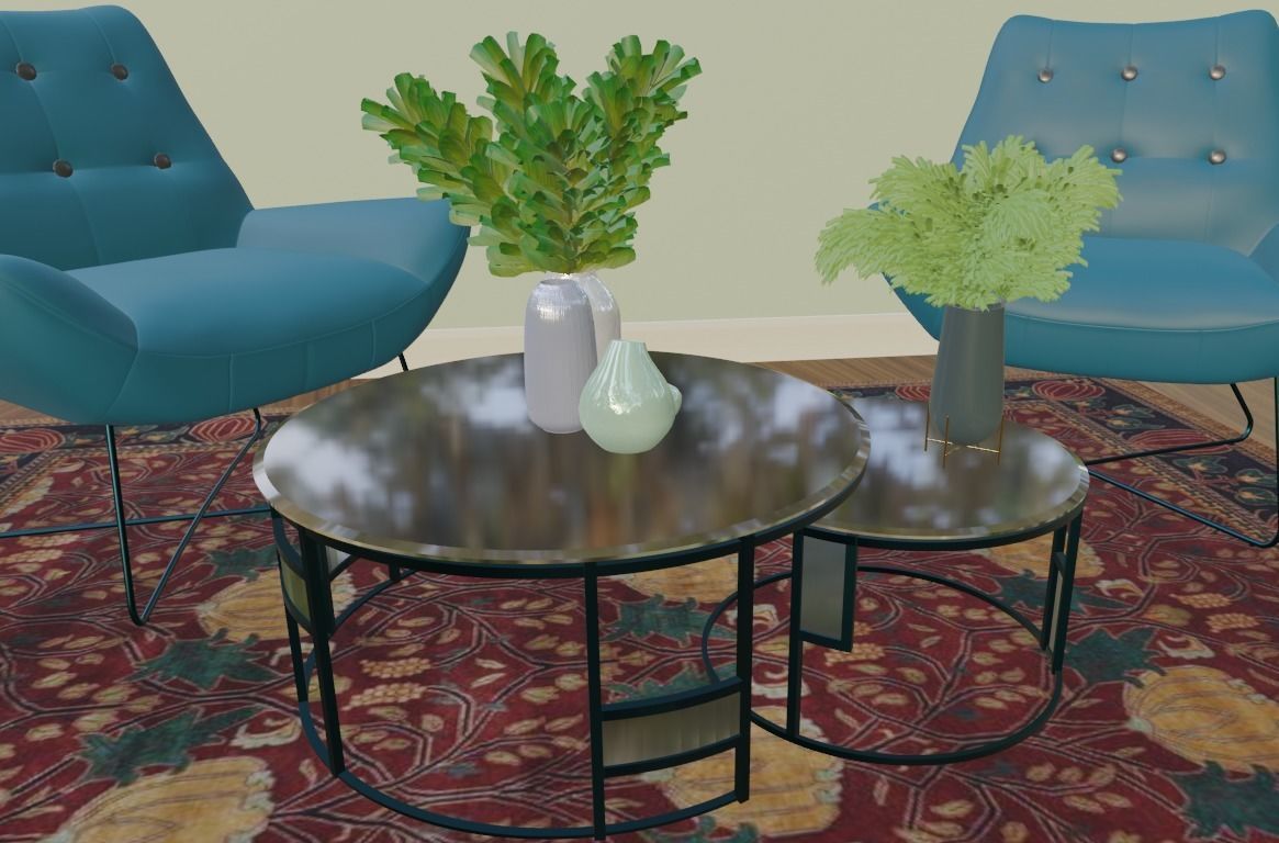 Livingroom and  interior scene 3D model 3D model_5