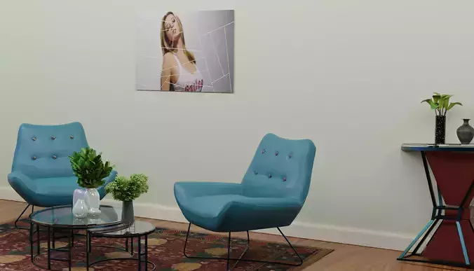 Livingroom and  interior scene 3D model