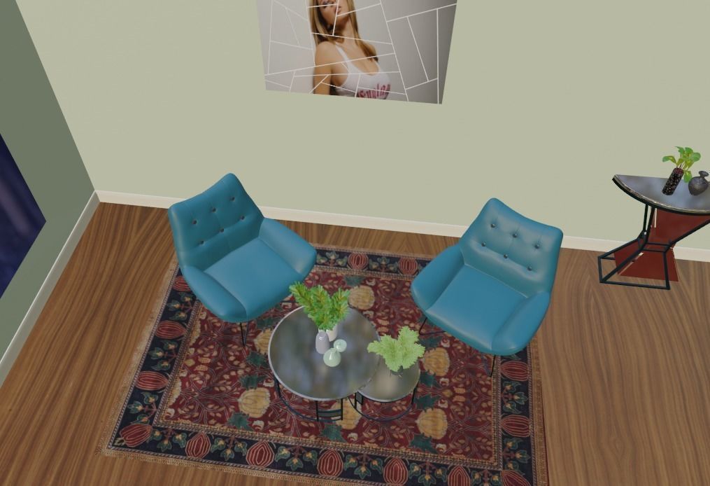 Livingroom and  interior scene 3D model 3D model_2