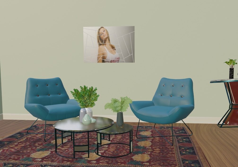 Livingroom and  interior scene 3D model 3D model_3