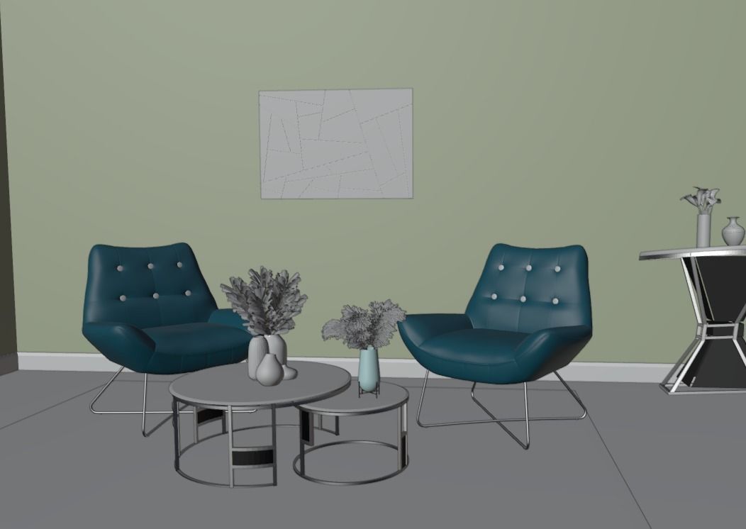 Livingroom and  interior scene 3D model 3D model_6