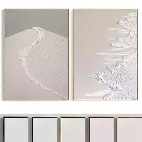 Plaster Two Photo Frame 321 Low-poly 3D model