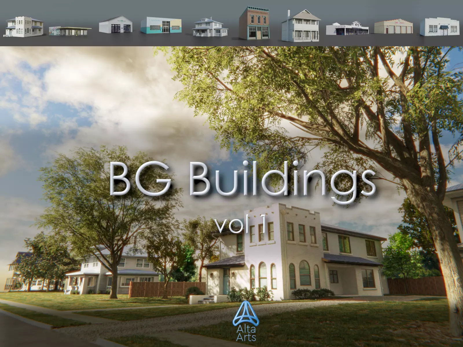 BG Buildings - vol 1 Low-poly 3D model_0