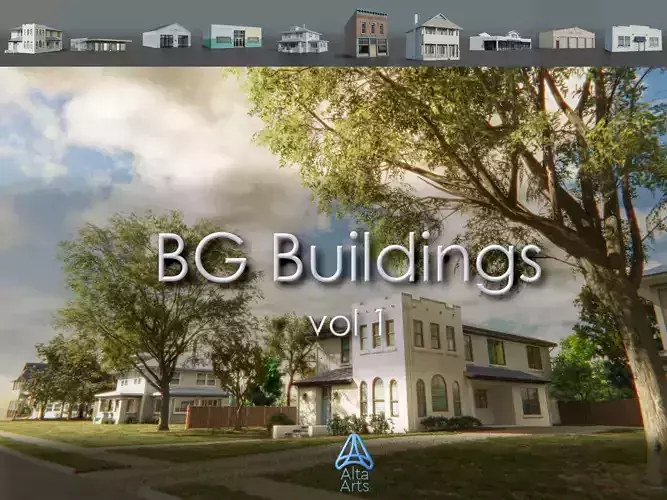 BG Buildings - vol 1 Low-poly 3D model