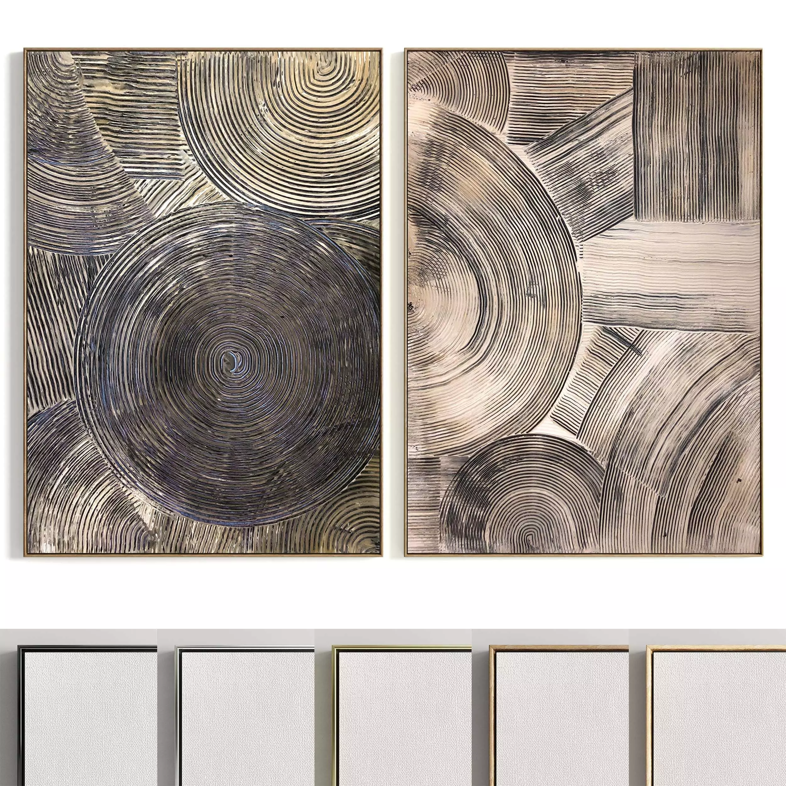 Plaster Two Photo Frame 322 Low-poly 3D model