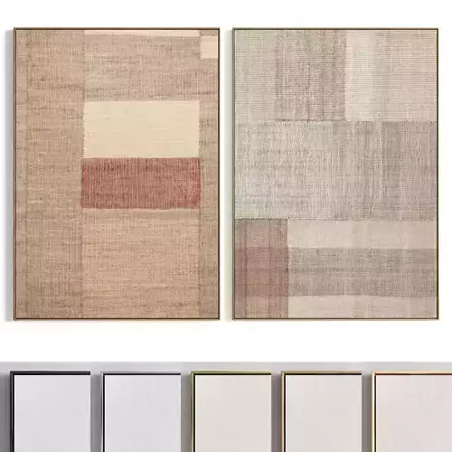 Plaster Two Photo Frame 325 Low-poly 3D model