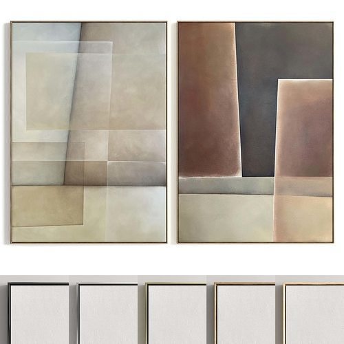 Plaster Two Photo Frame 326 Low-poly 3D model