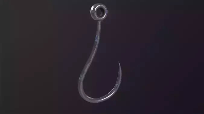 Fishing Hook 3D Model   Low-poly 3D model