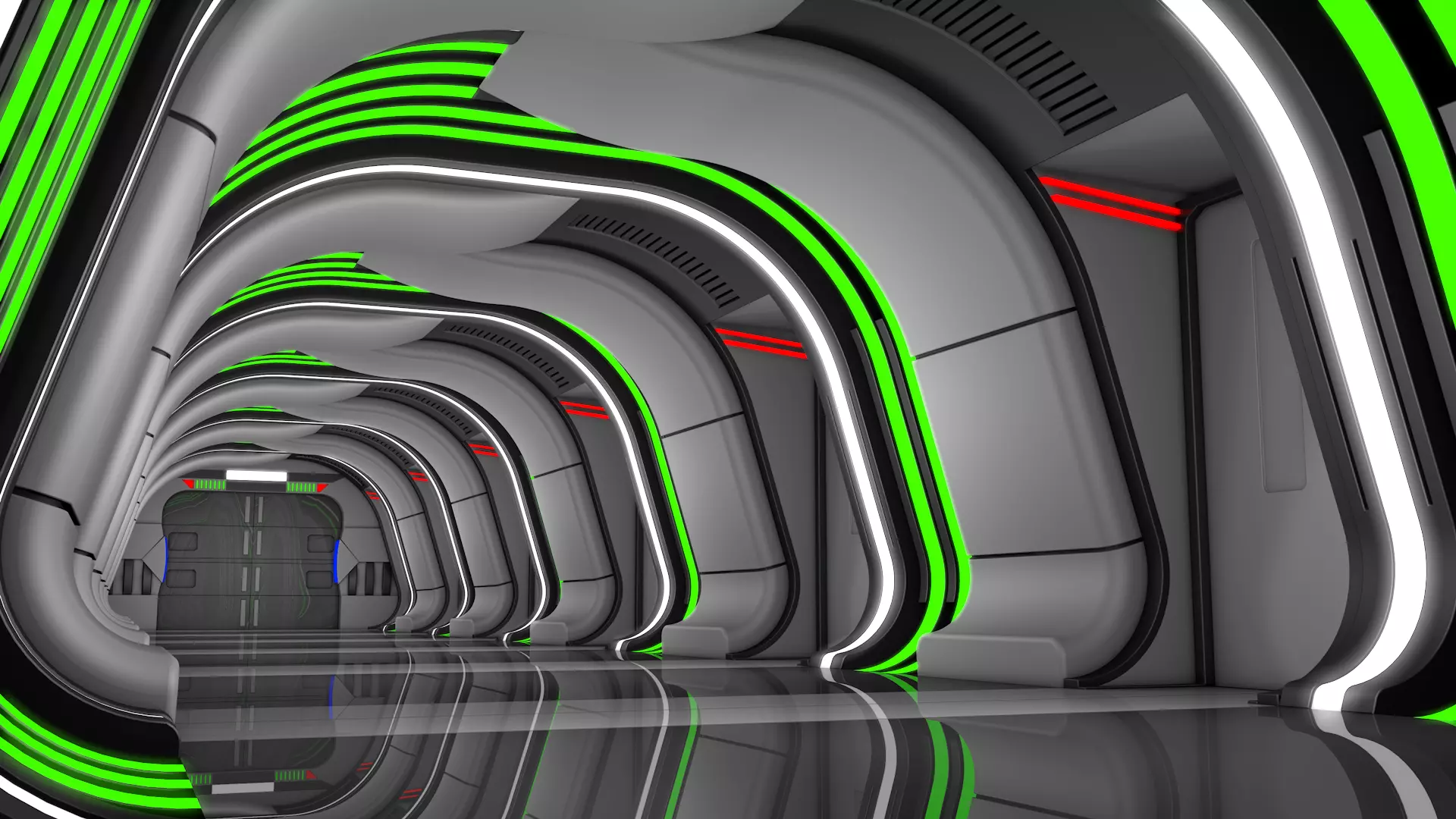 Sci Fi Corridor 3D model_0
